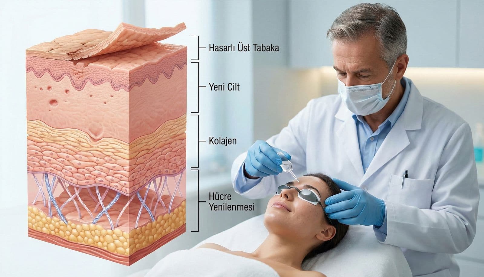 How does chemical peeling affect acne scars?