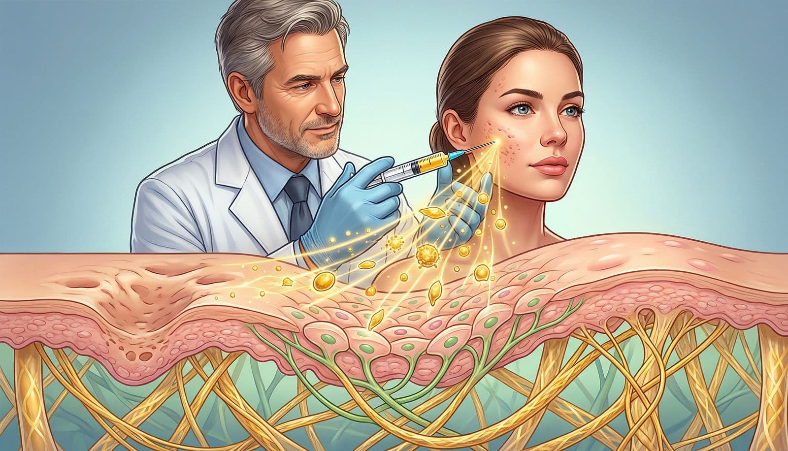 How does PRP affect acne scars?